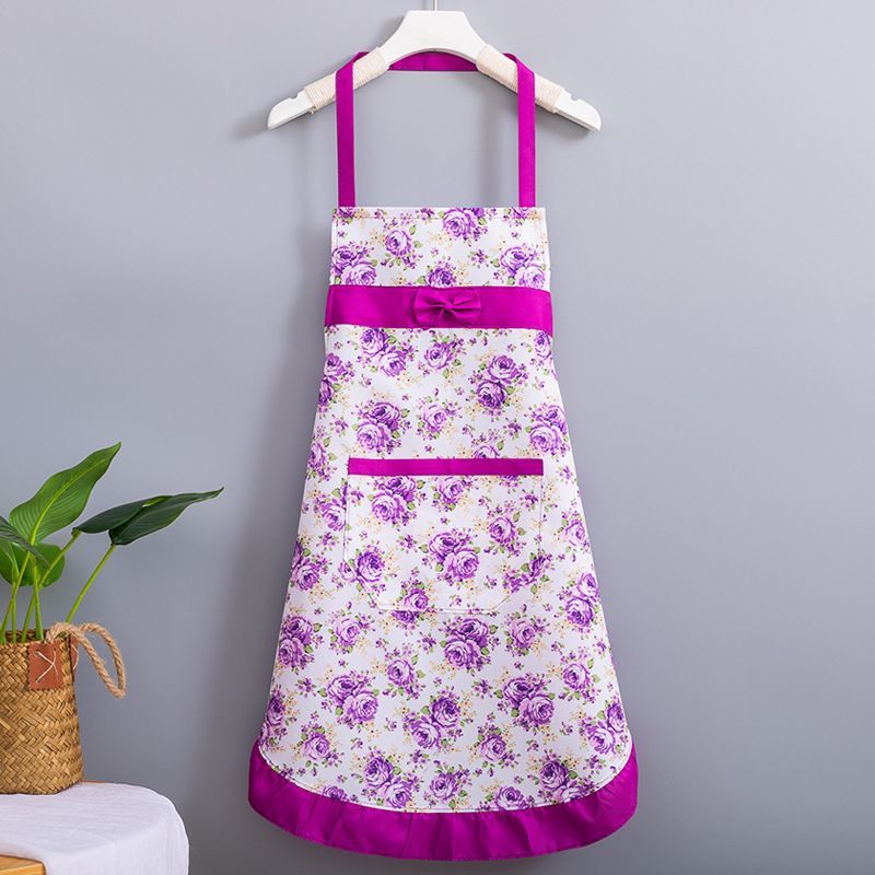 Korean-style apron, floral apron, women's apron, breathable apron, oil-proof apron, kitchen apron, apron set, adjustable apron โ image 2