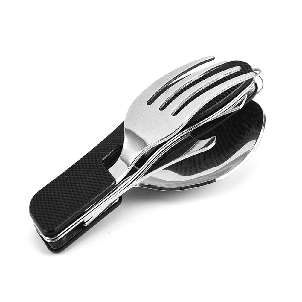 Stainless Steel Camping Cutlery and Kitchen Utensil Set - Prepper Gear and Supplies for Camping Cooking, (Black) โ image 4