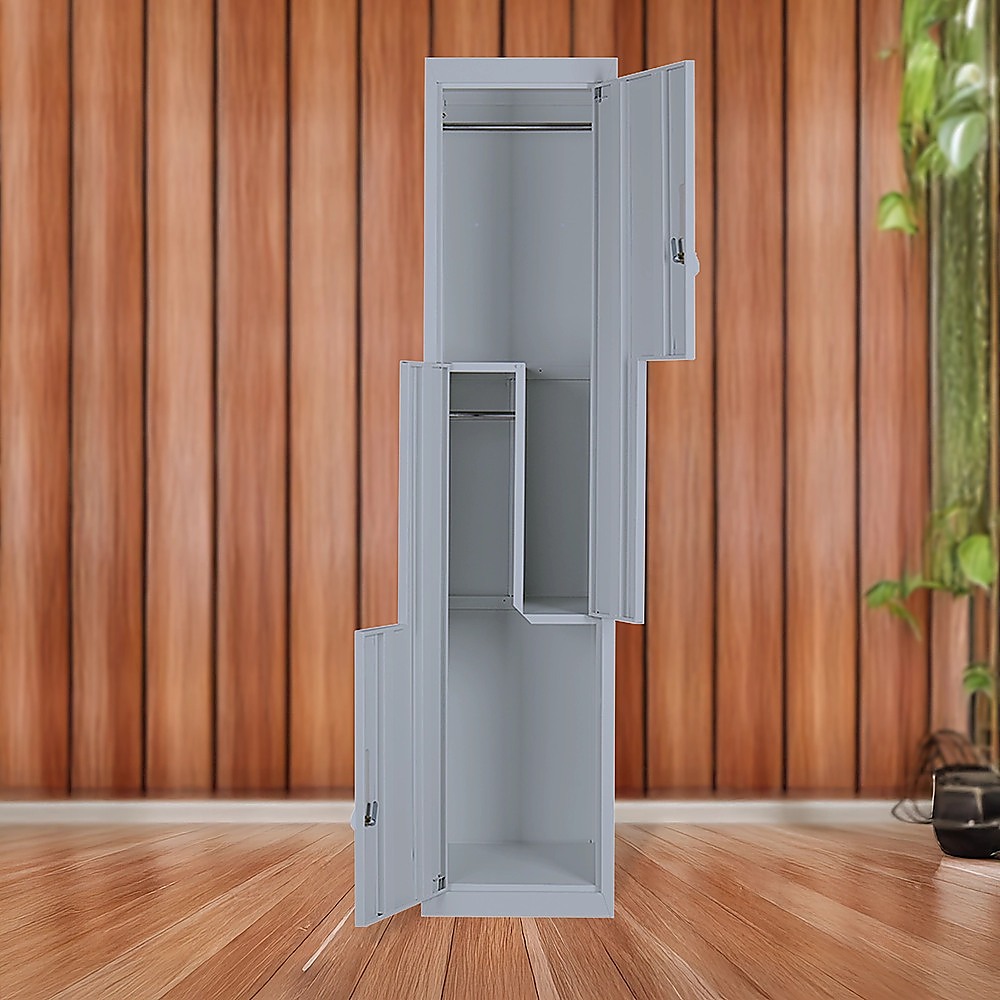 Grey Two-Door L-shaped Office Gym Shed Storage Lockers โ image 6