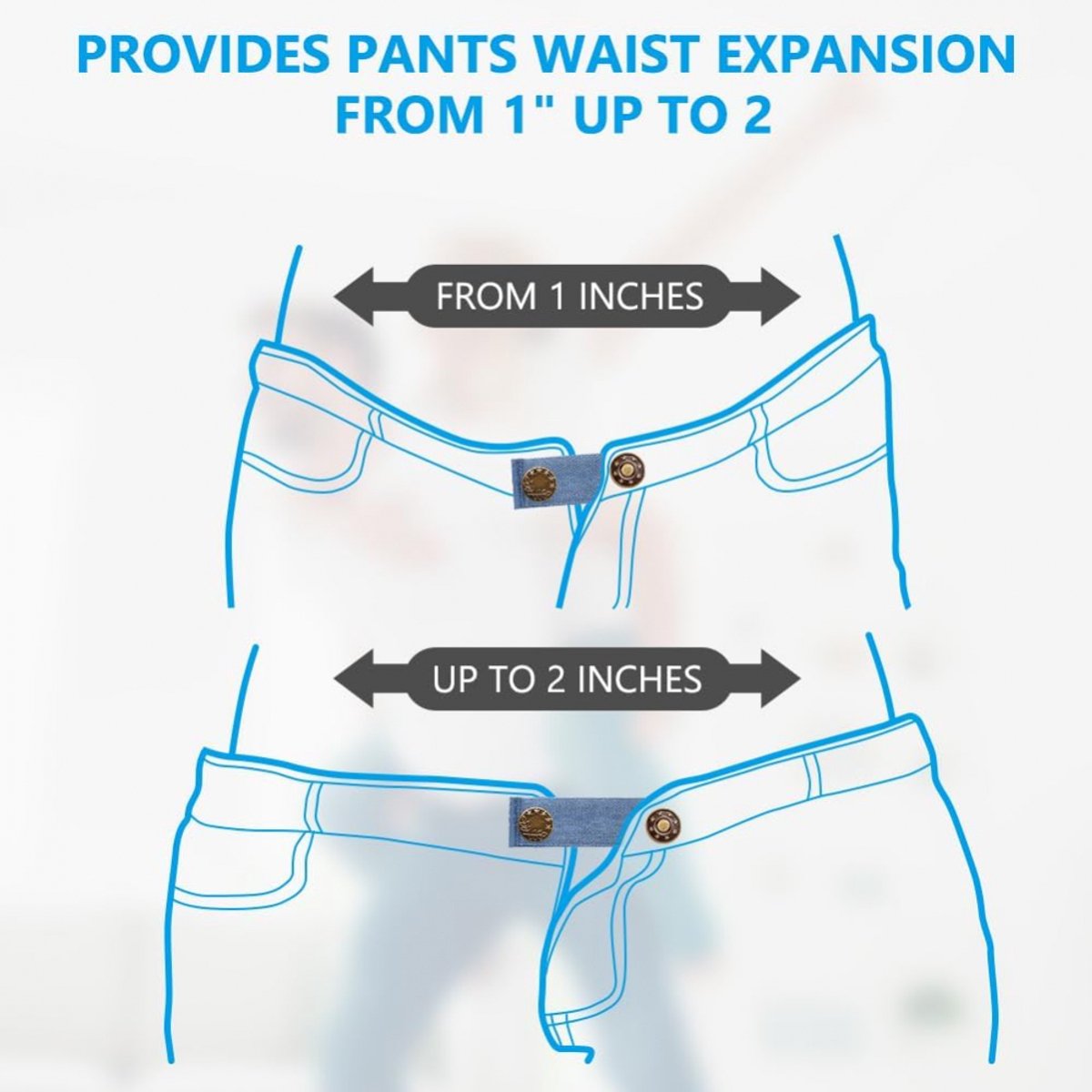Buttonhole Extender 4 Pieces Denim - Trouser Extender - Jeans Trouser Extender - Trouser Widening Button - Trouser Buttonhole Extender - Button Extender — image 2