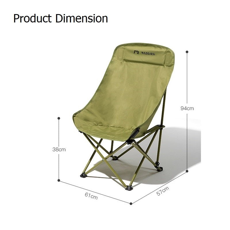 RAZOJESS Enlarged Moon Chair for Outdoor Camping Fishing Picnic Green — image 2
