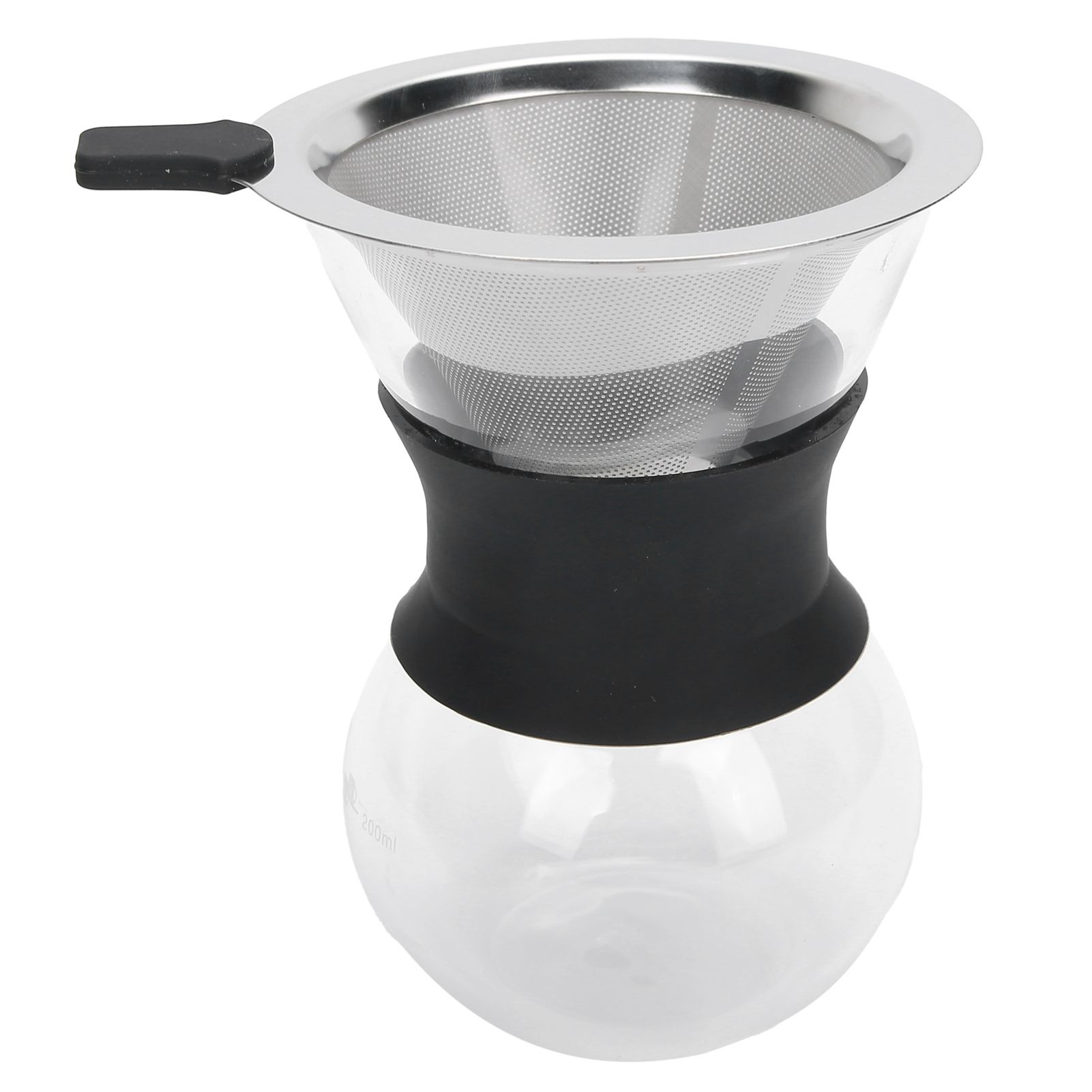Reusable Glass Coffee Pot with Stainless Steel Filter Manual Drip Coffee Maker Set200ml — image 6