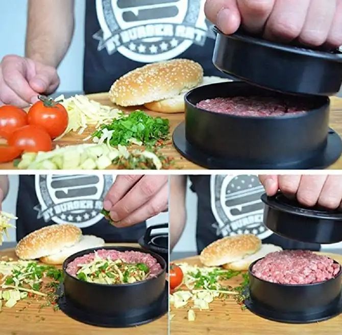 Hamburger Press, Hamburger Press Patty Maker, 3 in 1 Stuffed Burger Press Patty Maker, Patty Press for Stuffed Burgers, Sliders — image 5