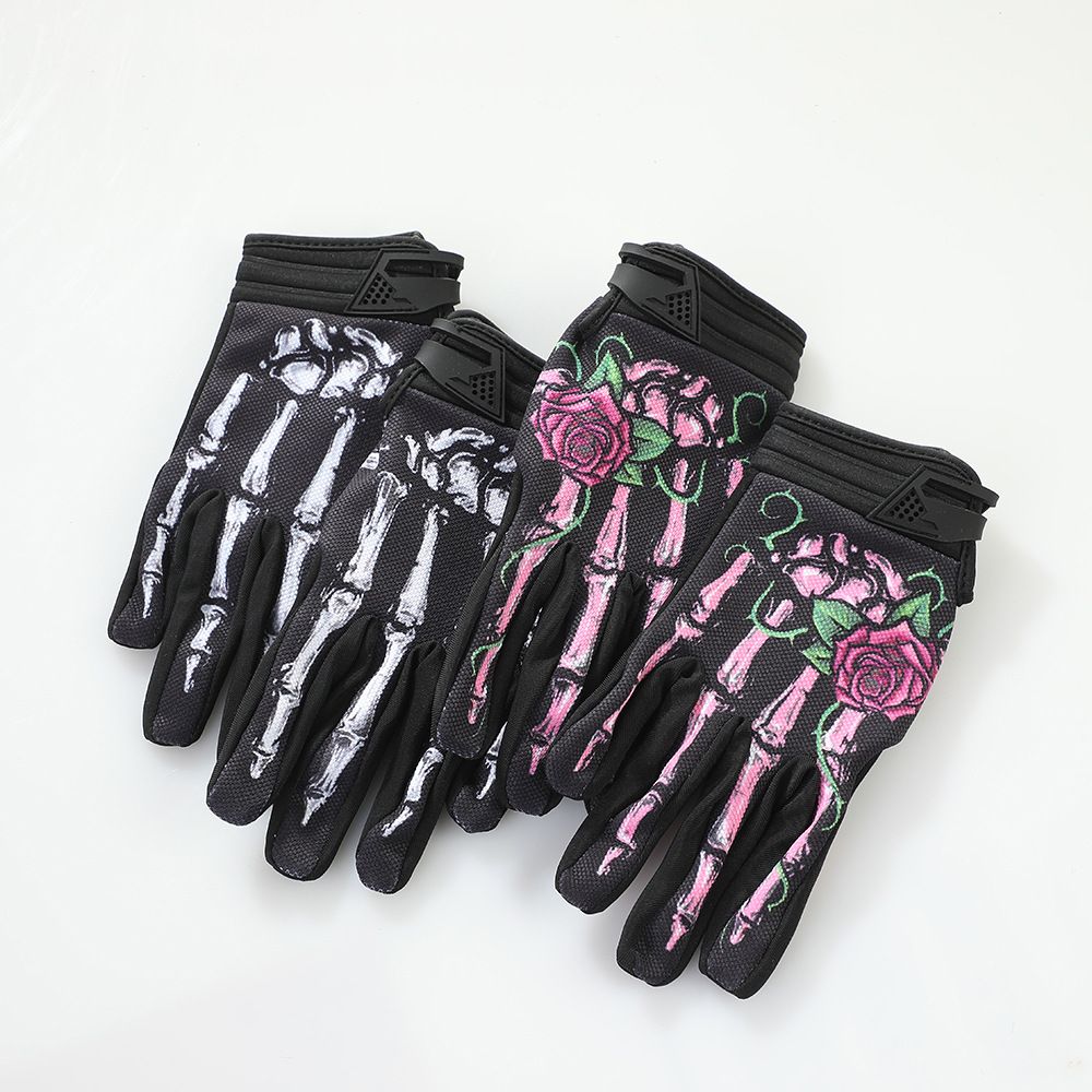 LOHAS FOX Skeleton Rose Motorcycle Gloves Fisd black bamboo private brand โ image 3