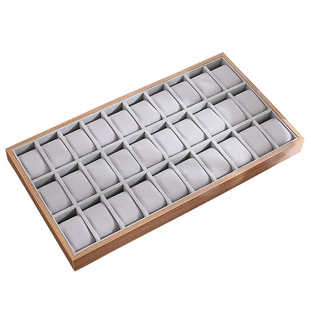 30-Grid Watch & Jewellery Tray Organiser Display Case Holder – Velvet Drawer Insert — image 3
