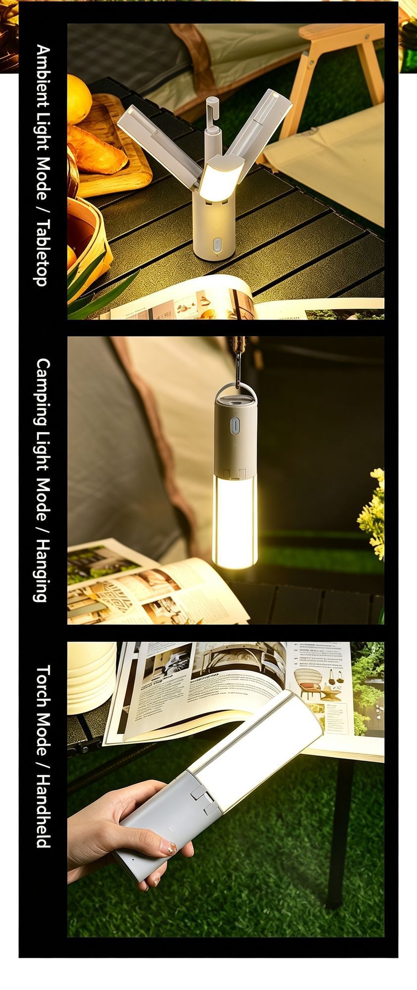 Folding Multi‑function Camping Lantern, Portable Tent Hanging Light, Christmas & Halloween Outdoor Travel Gift, Handheld Emergency Camp Lamp, 2400mAh — image 6