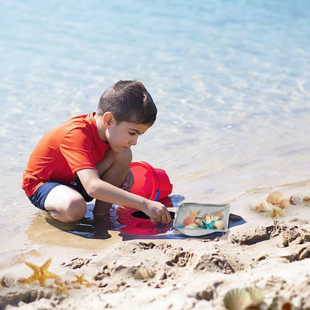 Shark Tooth Sifter Dipper for Shell Collecting, Beach Mesh Shovel, Kids Filter Sand Scooper for Picking Up Shells - Beach Snow Toys for Kids, Black — image 5