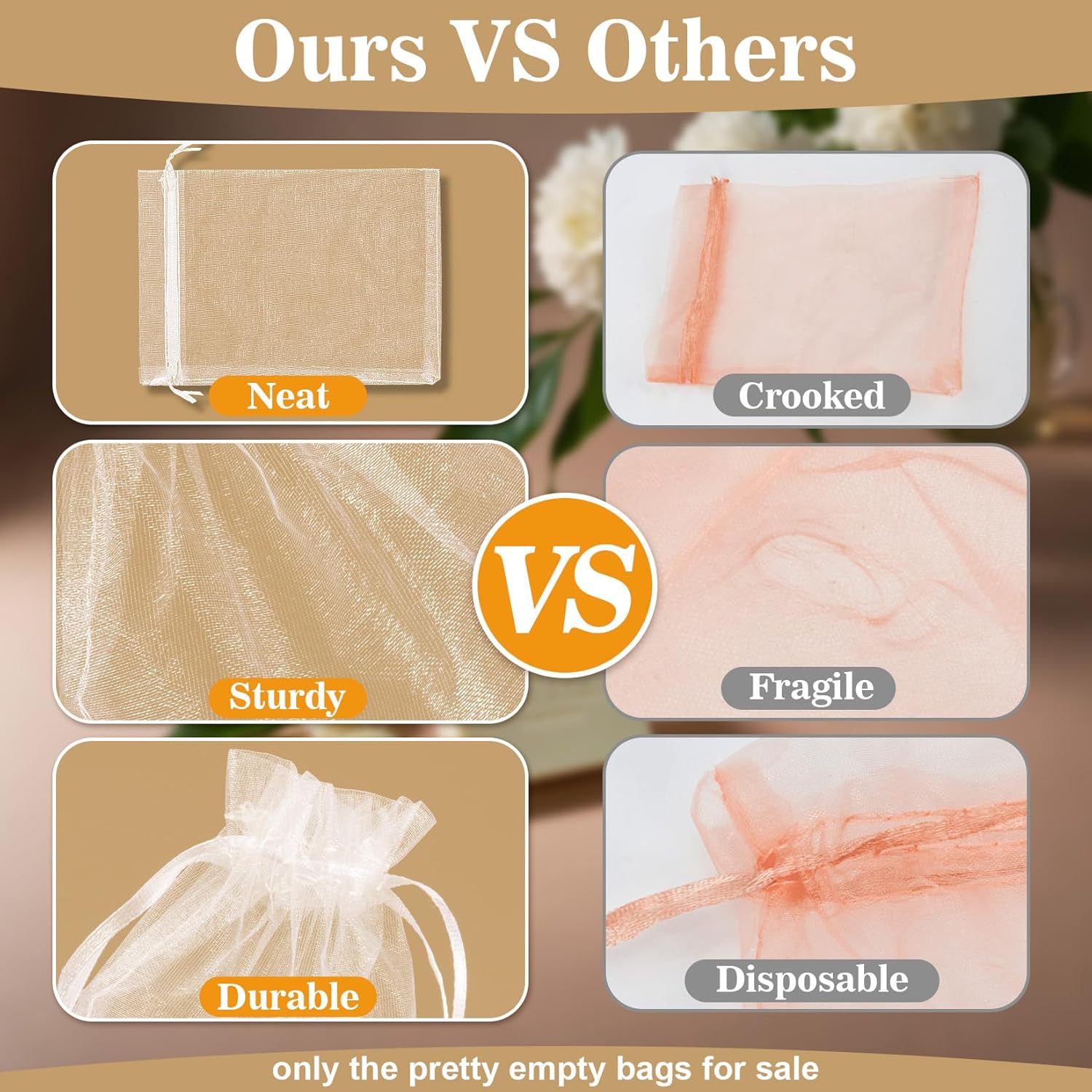 50 Organza Soap Bags for Packaging - Organza Gift Bags 5 × 7 for Homemade Soap Wedding Anniversary Souvenir Mesh Christmas New Year Party Favor Bags Small — image 3