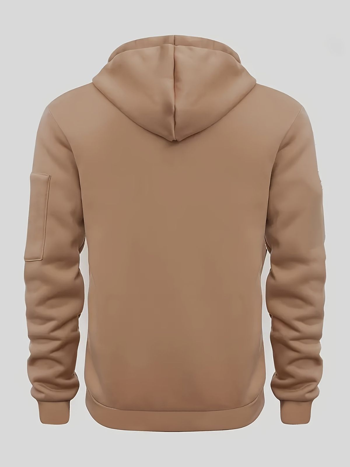 Unisex Hoodie Zip-Up Hoodie Autumn Winter Jacket Fleece Jacket Outdoor Training - Gray - Size XL(AU XL/EU52) — image 6