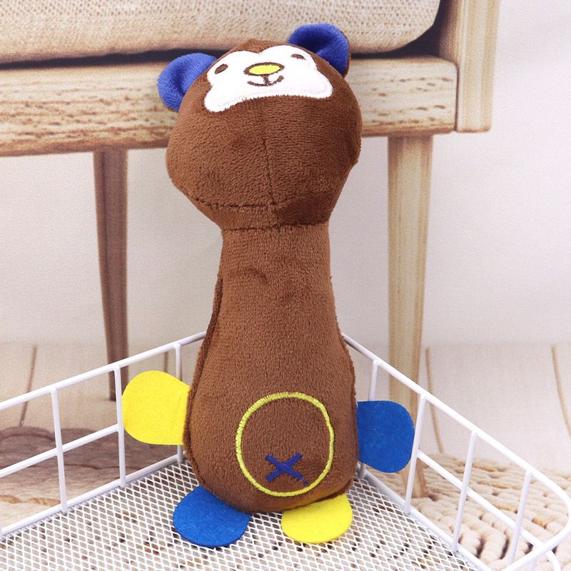 Dog Squeezing Toy Monkey Pig shaped Dog Squeezing Toy Plush Doll Multi purpose Pet Product Monkey Pet Voice Grinding Teeth — image 5