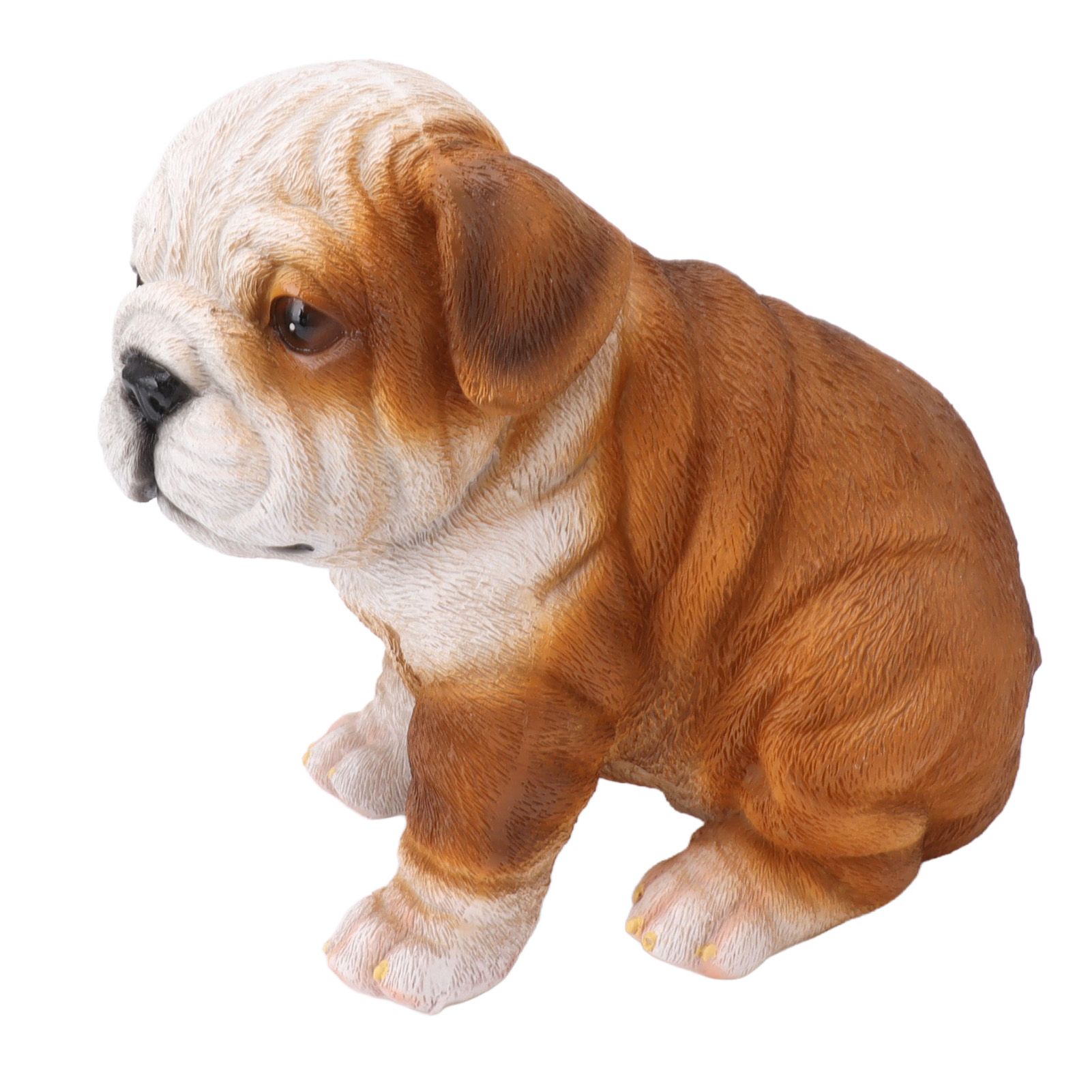 English Bulldog Puppy Statue Lifelike Resin Bulldog Sculpture for Garden Lawn Porch Decoration Sitting Bulldog โ image 3