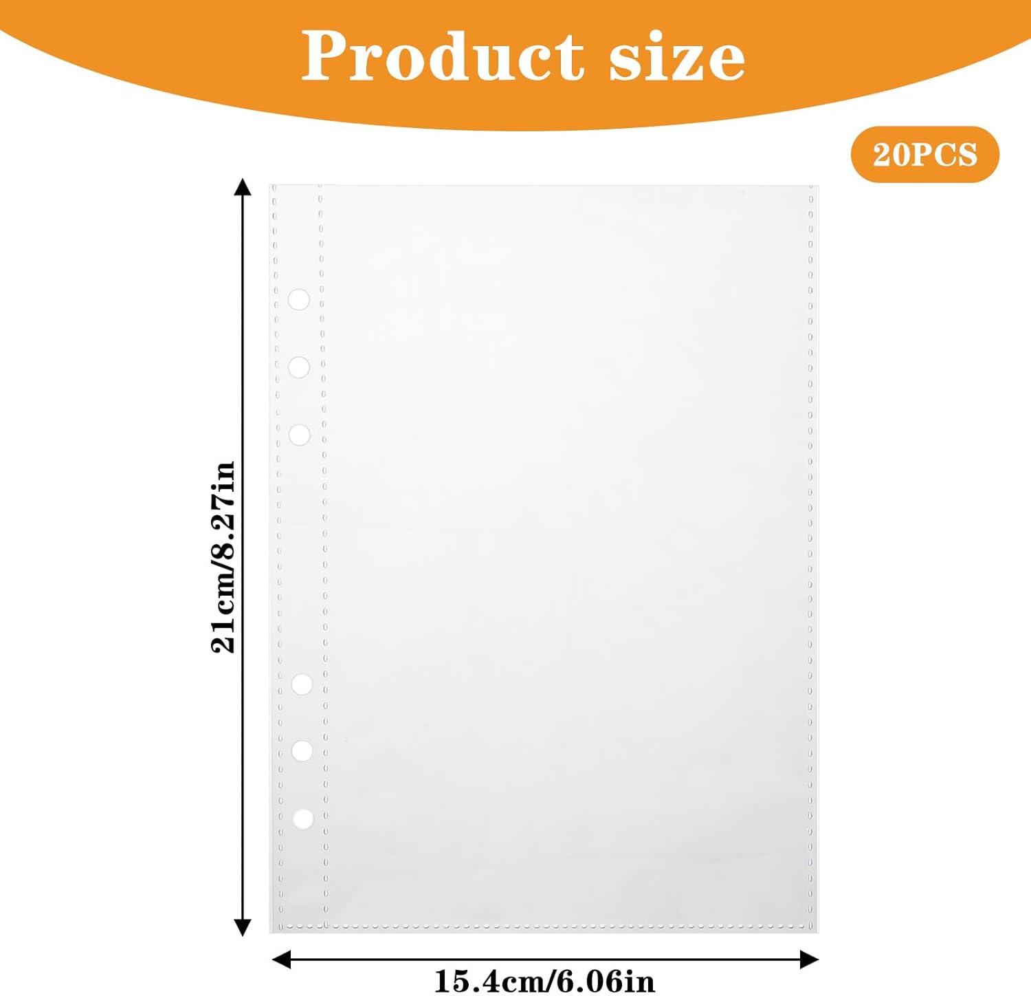 20 Sheets Clear Binder Sleeves - A5 6 Ring Binder Pocket Sheets Protectors, Double Sided Pet Clear Page Protectors for Cards Photocards Postcards Pictures