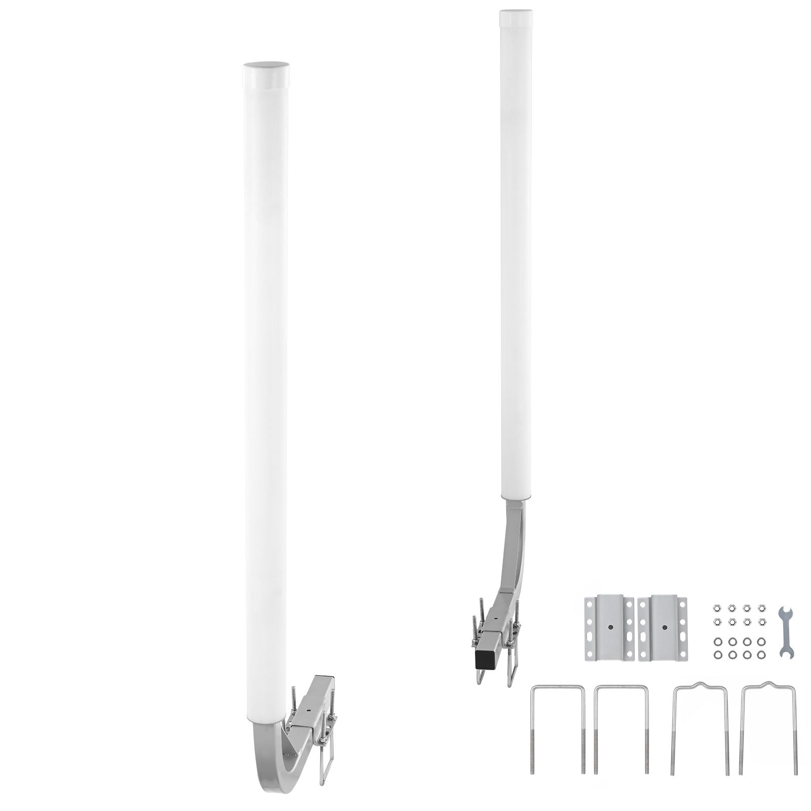 Boat Trailer Guide, 1219.2mm Adjustable Design Trailer Guide Poles, 2PCS High-Hardness Steel Trailer Guide-Ons, Trailer Guides with PVC Pipes, for Ski Boat