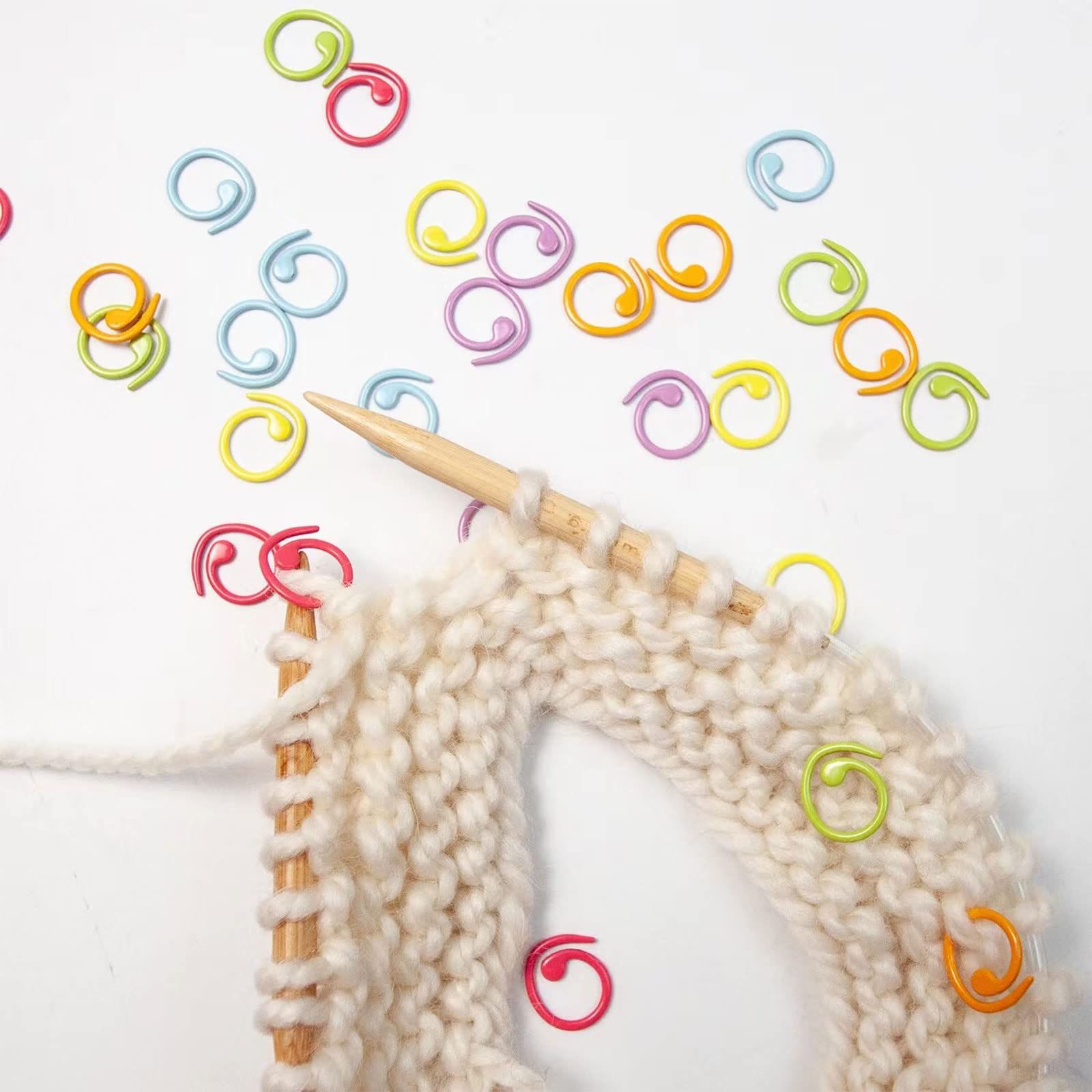 100PCS Metal Stitch Markers Helical-Shaped Crochet Markers Ring Multicolor Crochet Locking Markers (Multicolor) — image 4