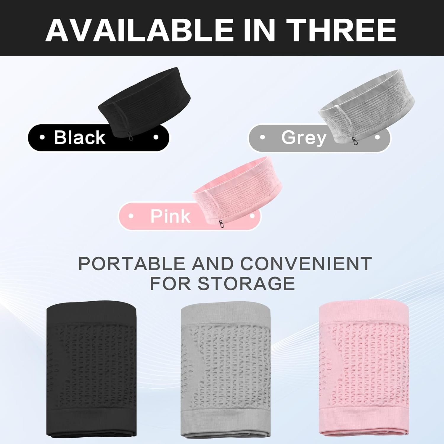 Breathable waist chain waist belt hidden wallet waist bag women's belly bag port running mobile phone holder keys money holder Black S โ image 5