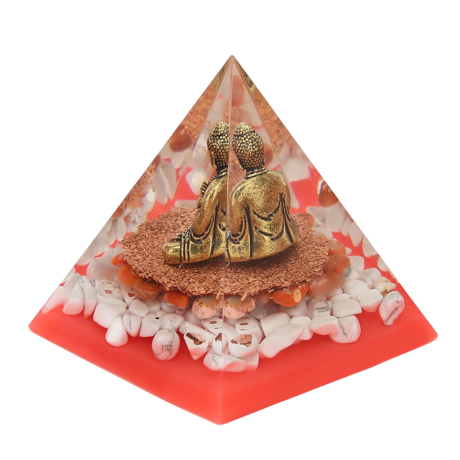 Crystal Pyramid Buddha Epoxy Energy Stone Handicraft for Household Decoration Office Desktop — image 5