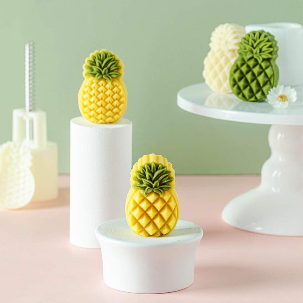 Mooncake Mold 50g Pineapple Lotus Stamps Hand-pressure Mooncake Mold Tool and can be hand washed for easy cleaning