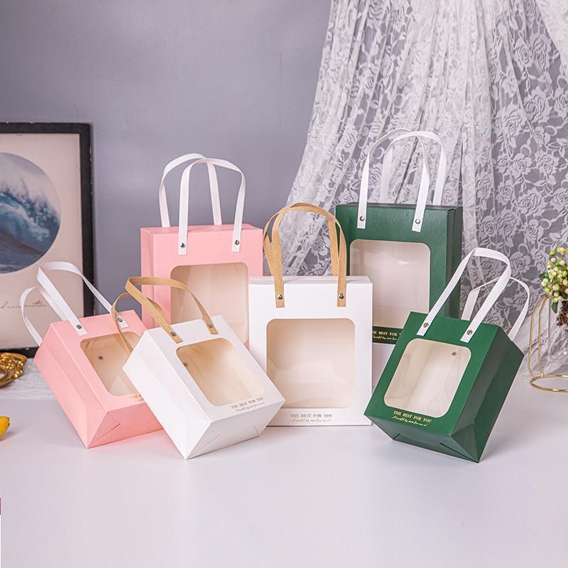 20pcs Translucent Gift Bags Packaging Tote Birthday Party Favors Candy Bags - Green-M Size โ image 5