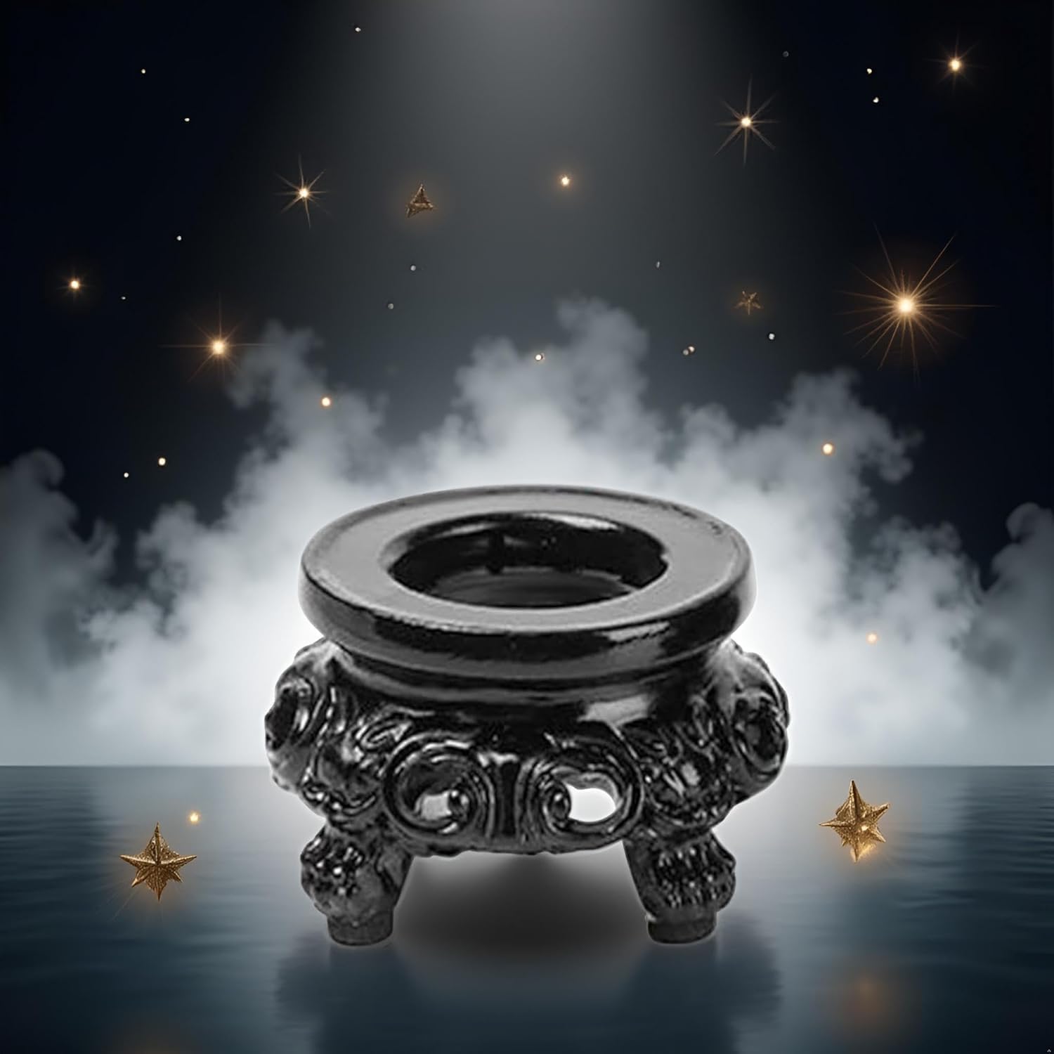 2Pcs Black Wooden Display Stand for Crystal Sphere Quartz Ball Holder Hollow Wood Stand Base for Crystal Ball Sphere Globe Stone Decoration Display Pedestals โ image 4