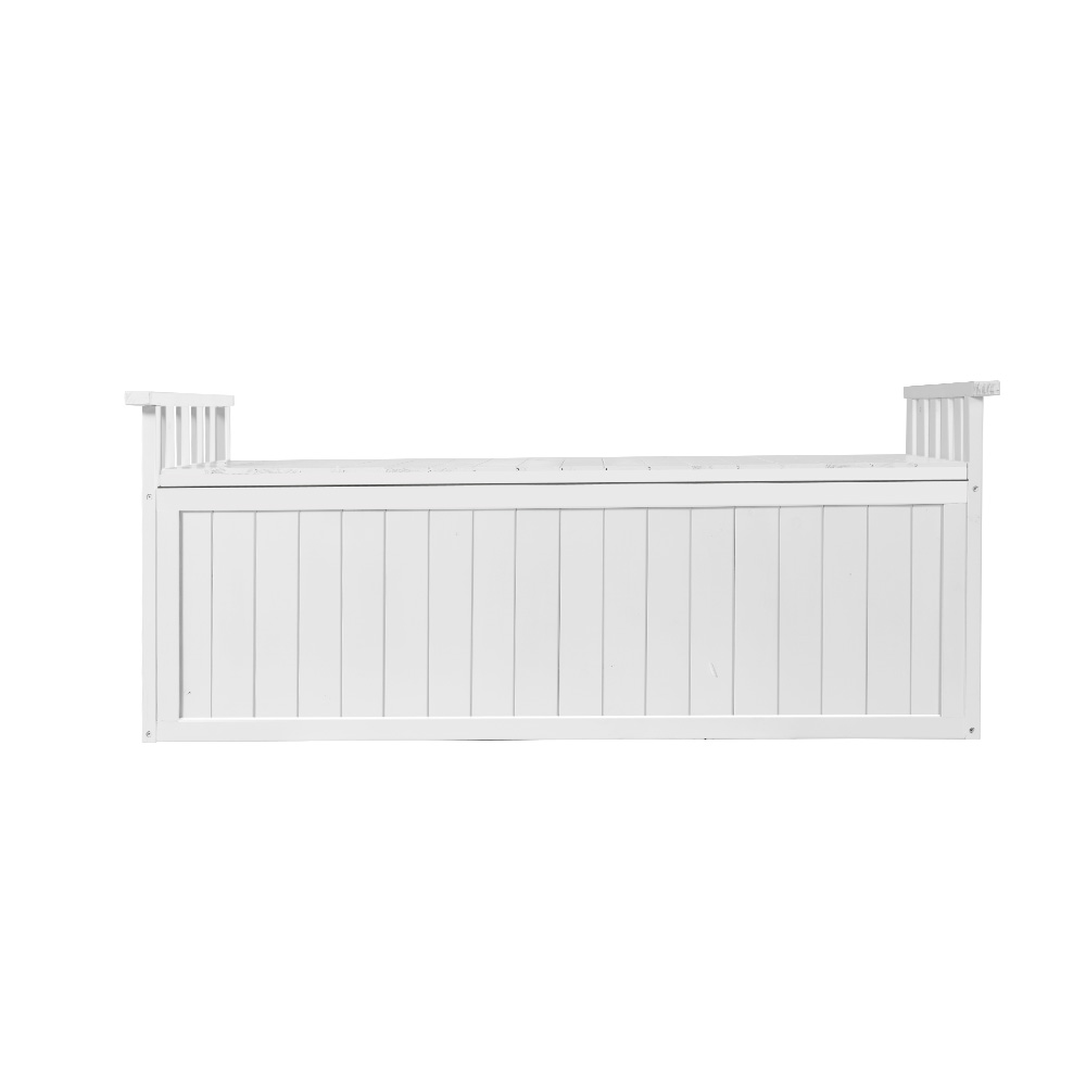 Gardeon Outdoor Storage Bench Box 129cm Wooden Garden Toy Chest Sheds Patio Furniture XL White โ image 3