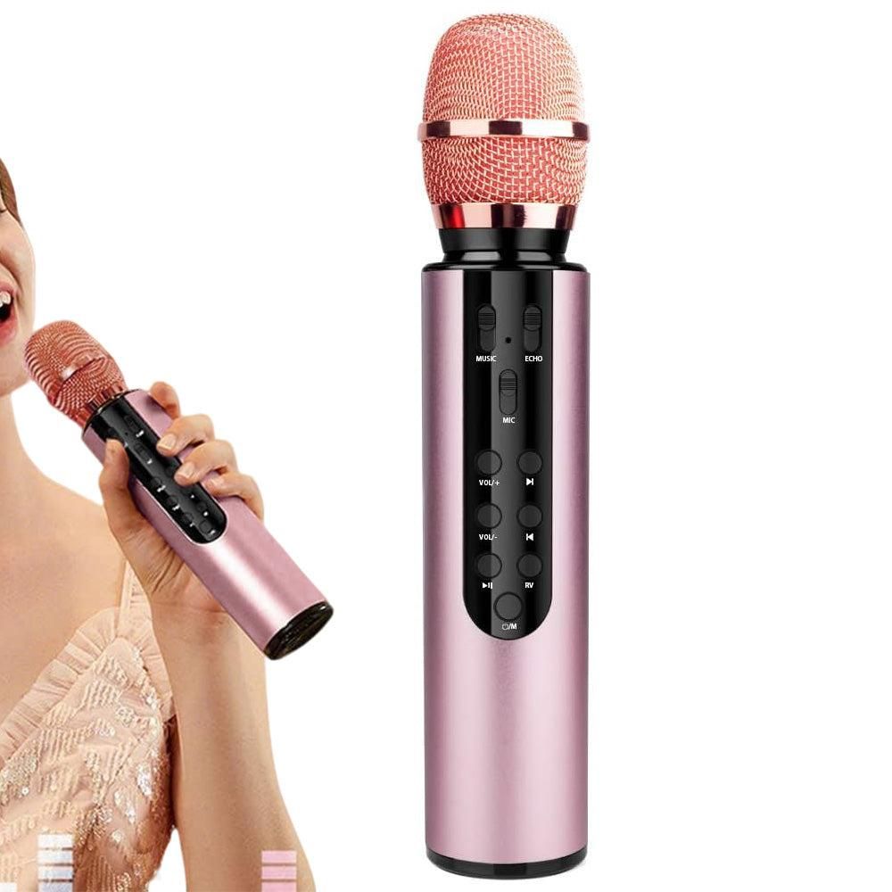 Multifunctional Wireless Bluetooth Karaoke Microphone Pink