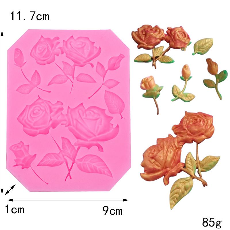 Flower Fondant Mold For Cake Decoration Chocolate Silicone Mold DIY Candy Baking Mold Rose Cheesecake Mold DIY Chocolate