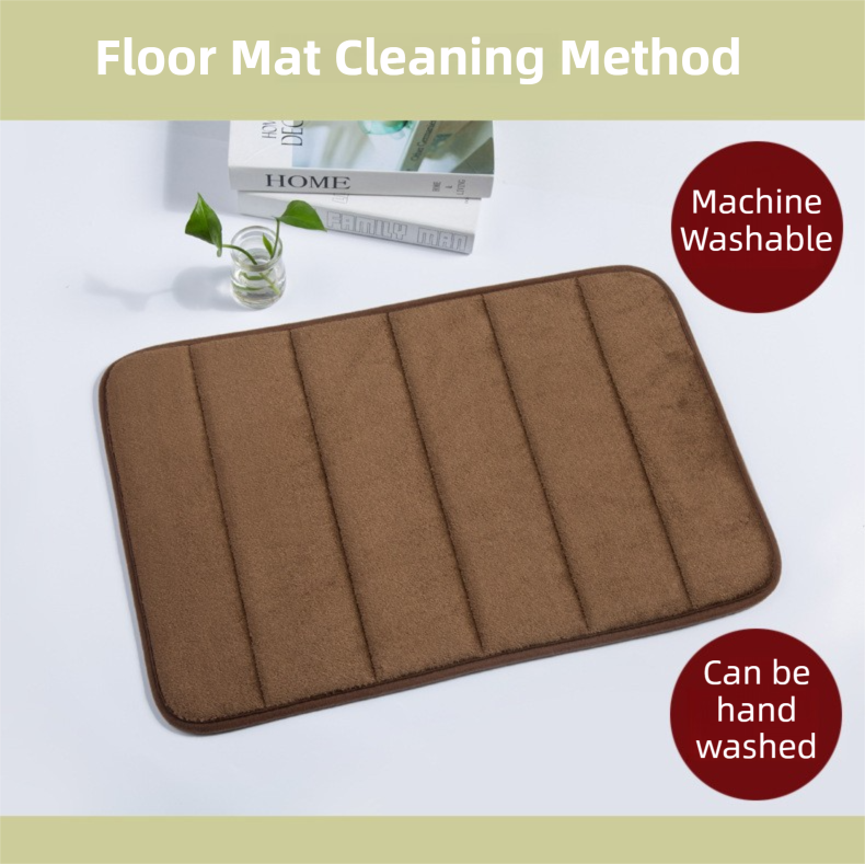 Khaki Ultra-Absorbent Non-Slip Thickened Bath Mat(1.8x45x70CM) - Luxurious Durable Soft Floor Rug with Rubber Backing, Hand & Machine Washable โ image 5