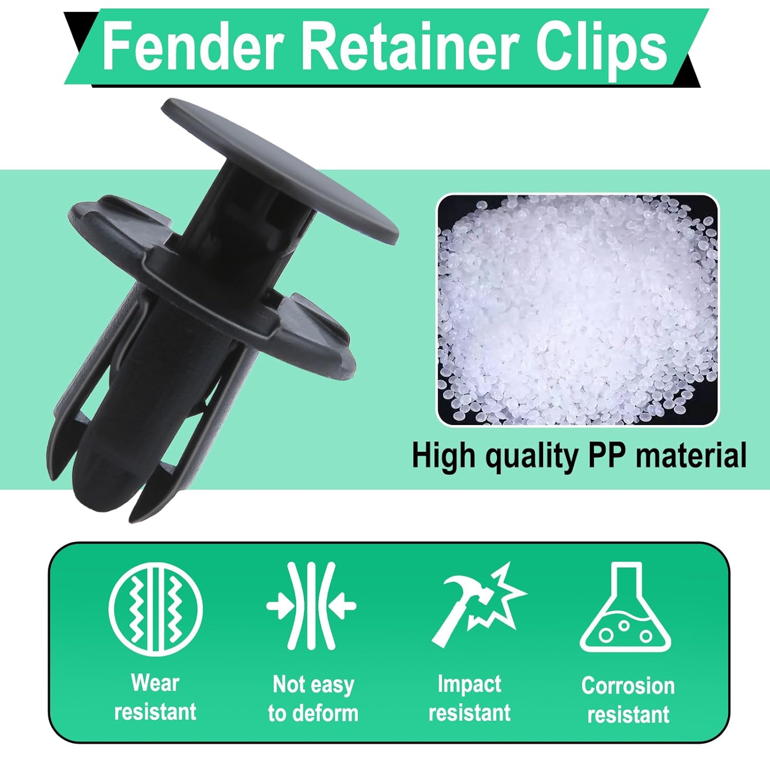 20 PCS Fender Liner Push-Type Retainer Clip Fastener, Bumper Engine Under Cover Clip, Car Retainer Clips, Compatible with Hyundai Kia Accent, Azera, Equus — image 3
