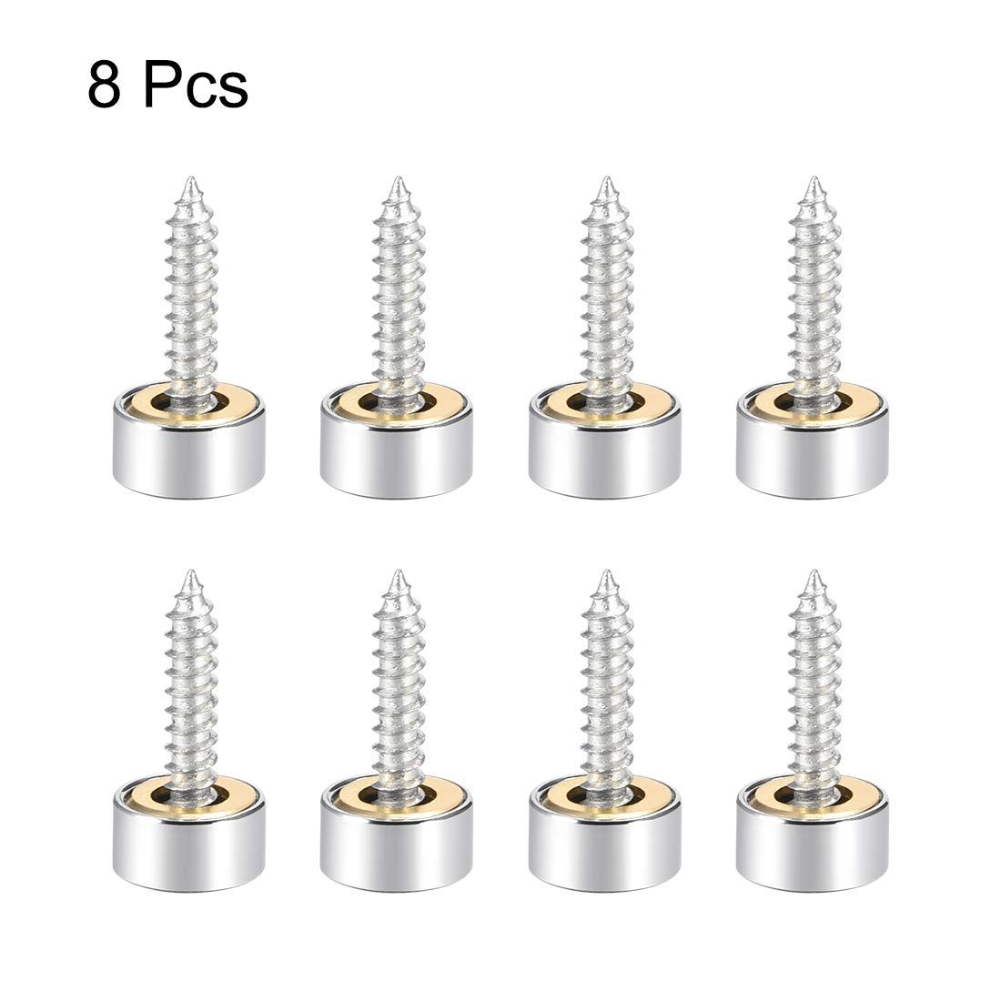 Mirror Screws Decorative Caps Cover Nails Polished Stainless Steel 10mm 8pcs Diameter Mirror Decorative Screws — image 3