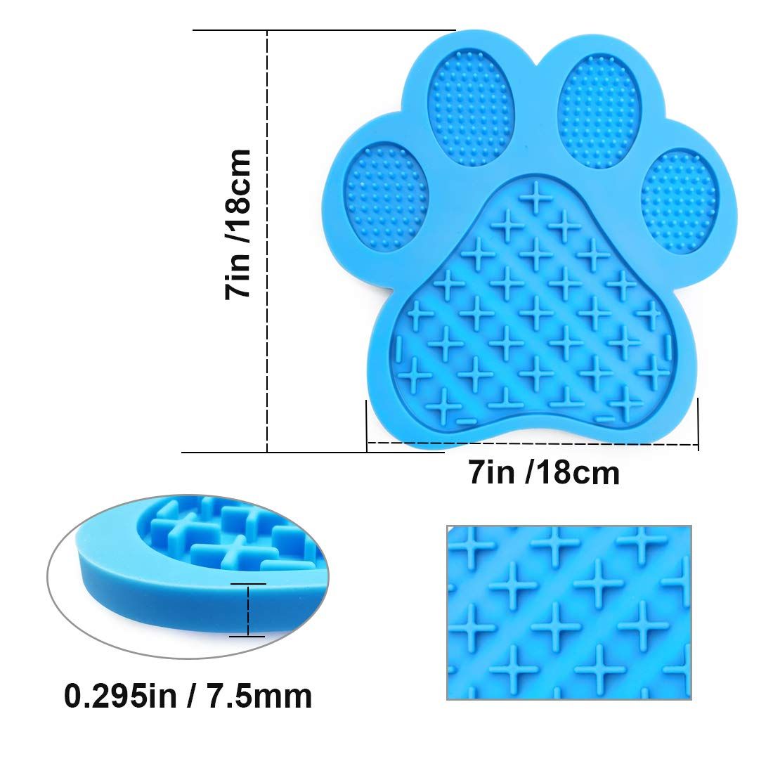 Dog Lick Pad, Dog Feeding Mats Slow Eating Dog Mat with Super Suction for Dog Licking Peanut Butter, Pet Bathing, Grooming — image 2