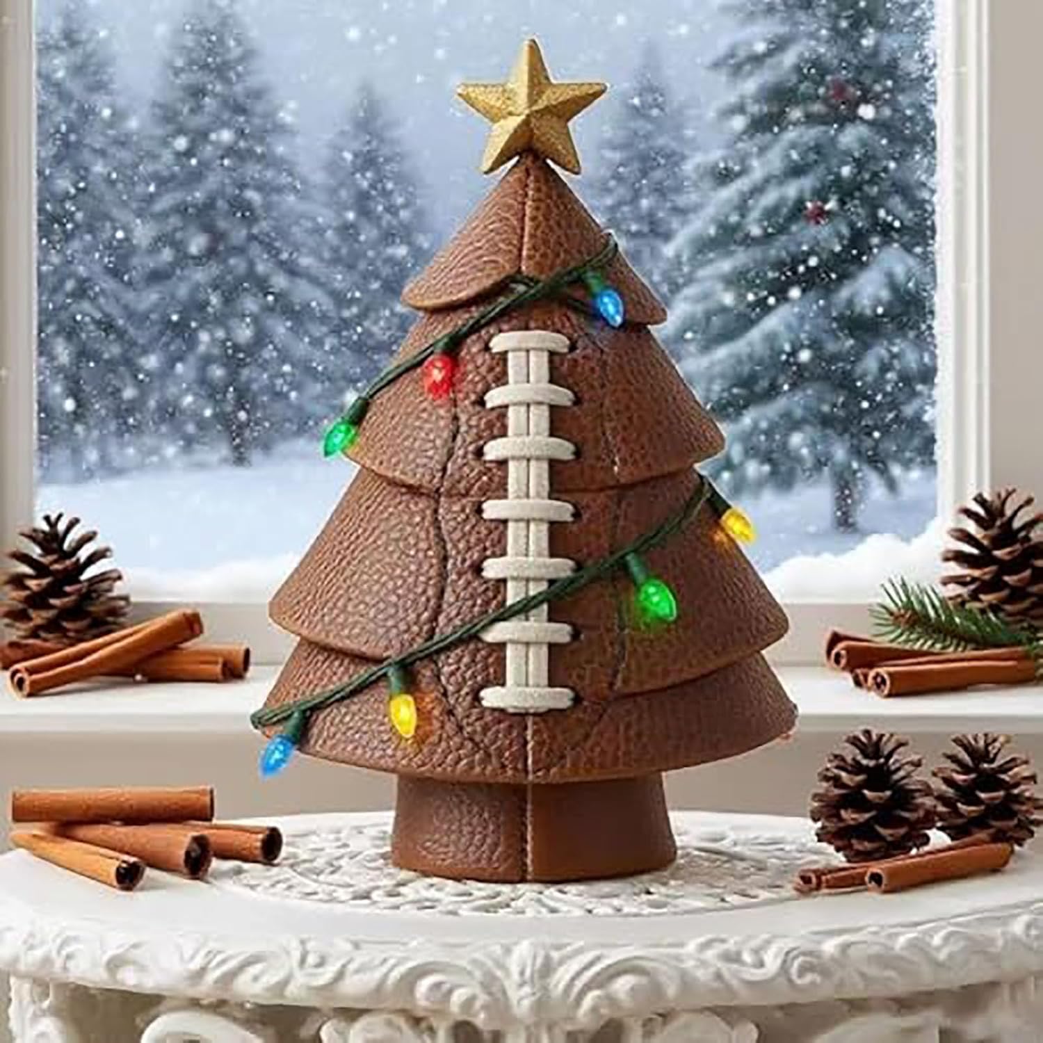 Christmas tree decoration with football theme - Fun football decoration - Mixed set of Christmas tree decorations with gold stars - Christmas decoration for โ image 4