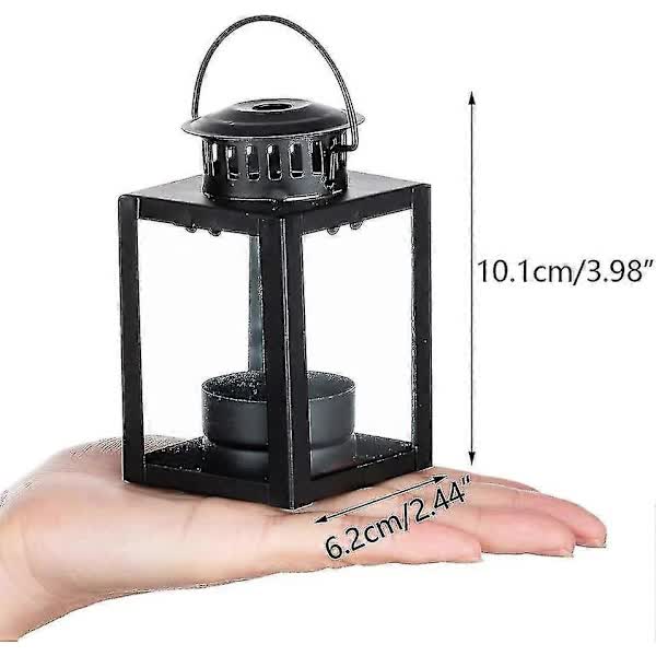 pcs - Black lanterns for candles, garden lanterns, hanging small lanterns in vintage style for tea lights, black candle lanterns for indoor use — image 5