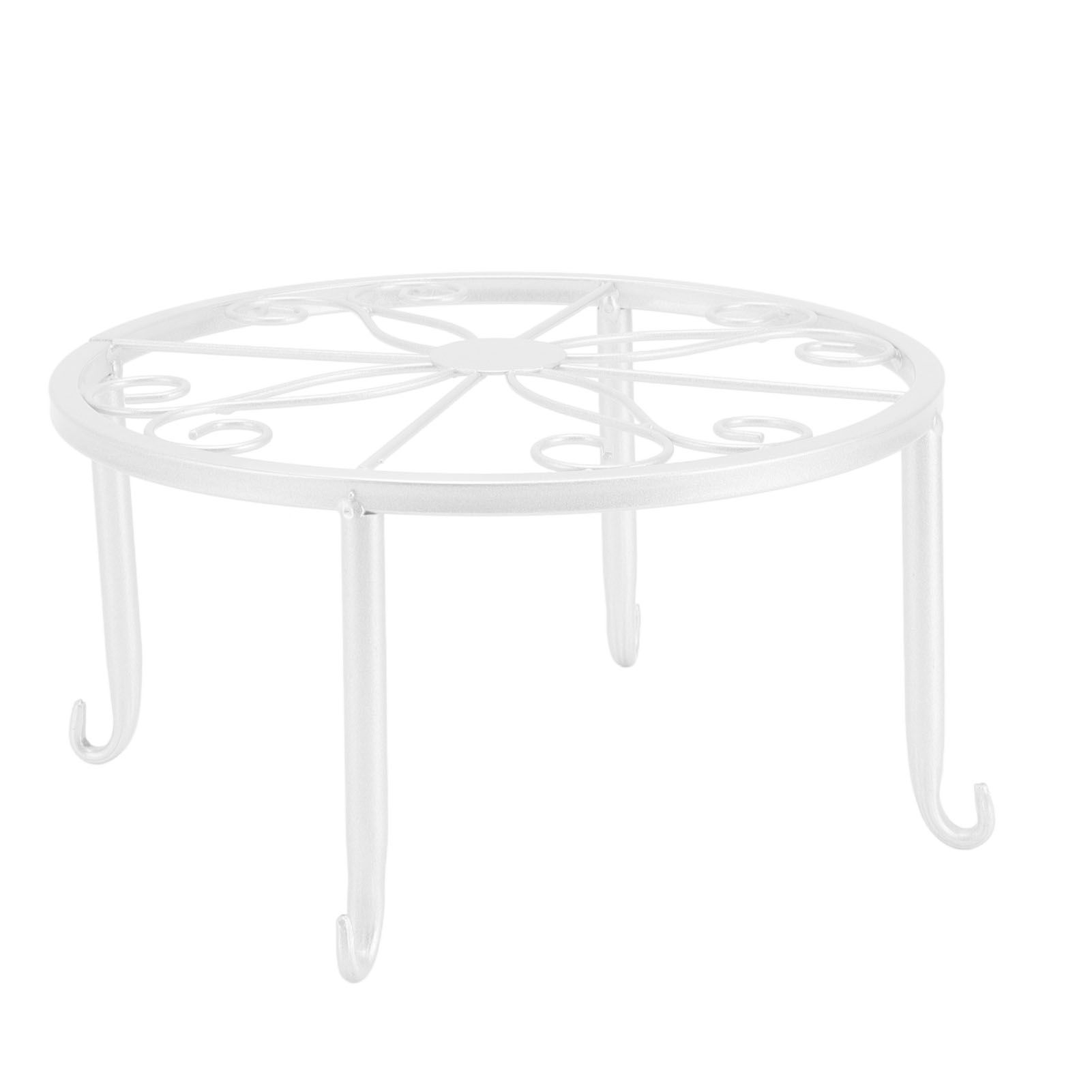Single Layer Iron Plant Stand Floor Standing Simple Low Plant Pot Stand Balcony Living Room Flower Pot Shelf 22x22x12cm / 8.7x8.7x4.7in White โ image 5