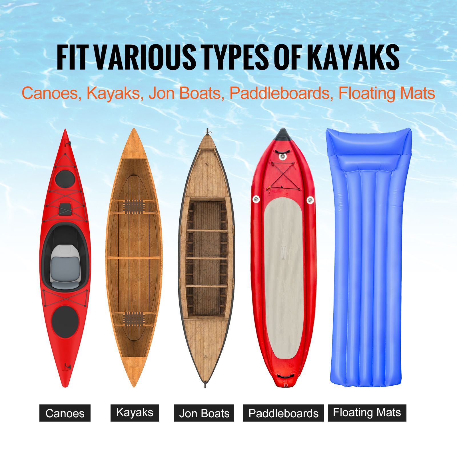 Foldable Kayak Cart Canoe Boat Carrier 250lbs Load with 10'' Solid Tires — image 4
