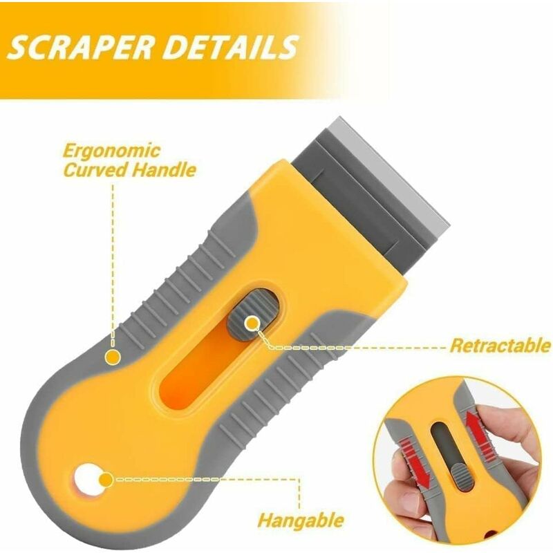 Glass And Ceramic Glass Scraper - Glass Cleaning Tool With 20 Replacement Parts For Removing Gasket Labels, Decals And — image 3