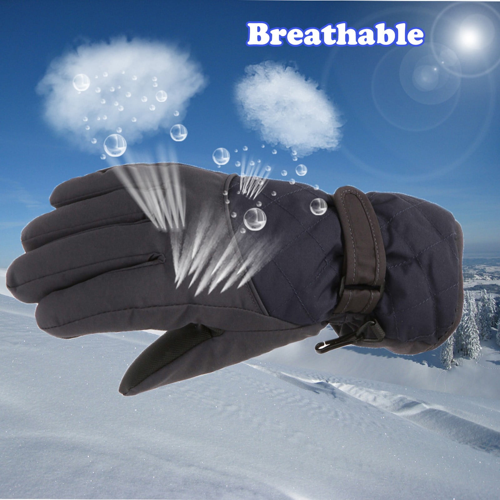 Kids Waterproof Winter Snow Gloves, Thick Stretchy Warm Gloves for Boys and Girls for Outdoor Play in Cold Weather, Black, 6-11 Years โ image 6