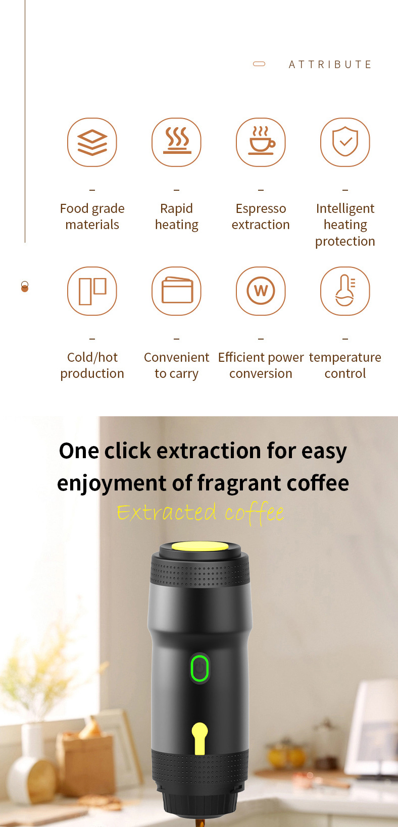 Green 3-in-1 Portable Electric Espresso Maker - Rechargeable Travel Coffee Machine for Capsules & Ground Coffee — image 3