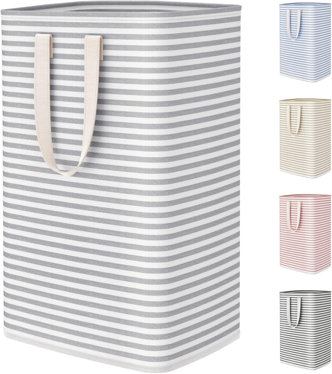 75L Large Collapsible Laundry Hamper, Tall Foldable Dirty Clothes Baskets Waterproof, Freestanding Design with Easy Carry Handles in Dorm Bedroom Bathroom