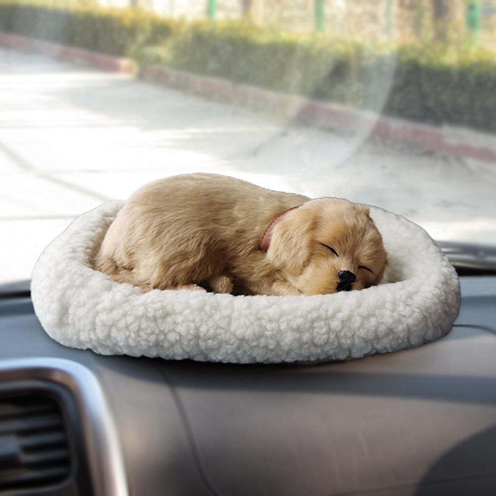 Realistic Sleeping Dog Toy Breathing Dog Stuffed Animal Doll with Mat Plush Toys for Children Home Ornament — image 6