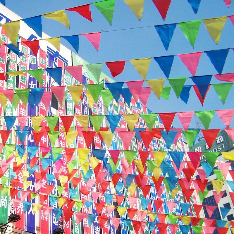 150pcs Colorful Pennant Banner Flags Multicolor Bunting String Triangle Flags — image 2
