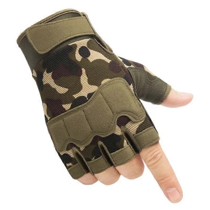 Half Finger Tactical Gloves for Men & Women, Anti-Slip Fingerless Gym Workout Training Gloves for Cycling, Hiking, Climbing and Outdoor Sports - Army — image 2