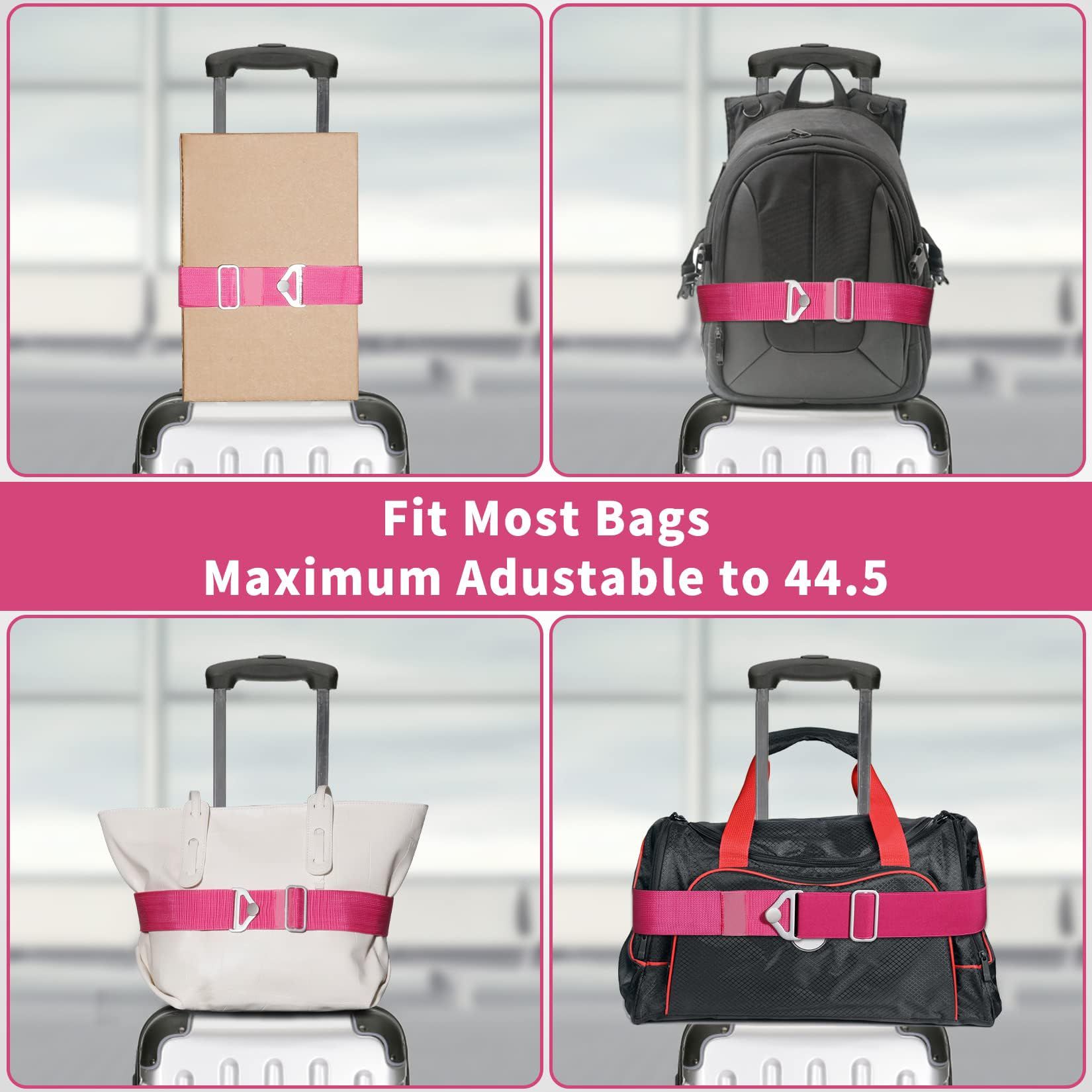 2pcs 2-in-1 Travel Belt for Luggage Straps Add a Bag Bungees Suitcase Luggage Strap Over Handle Suitcases Belt for Carry On Bag Adjustable Backpack Attachment — image 5