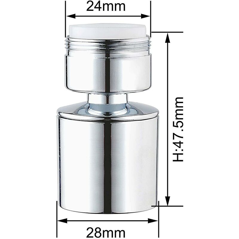 24Mm Dual Function Kitchen Faucet Aerator, Acs Certification, Chrome Male Thread (M24) — image 3