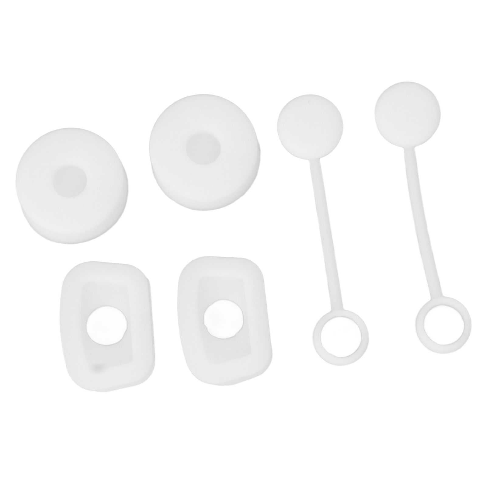 6PCS Cup Straw Stopper Sealed Reusable Straw Cover Cap Square Round Spill Stoppers Silicone Leak Stopper Set White โ image 4