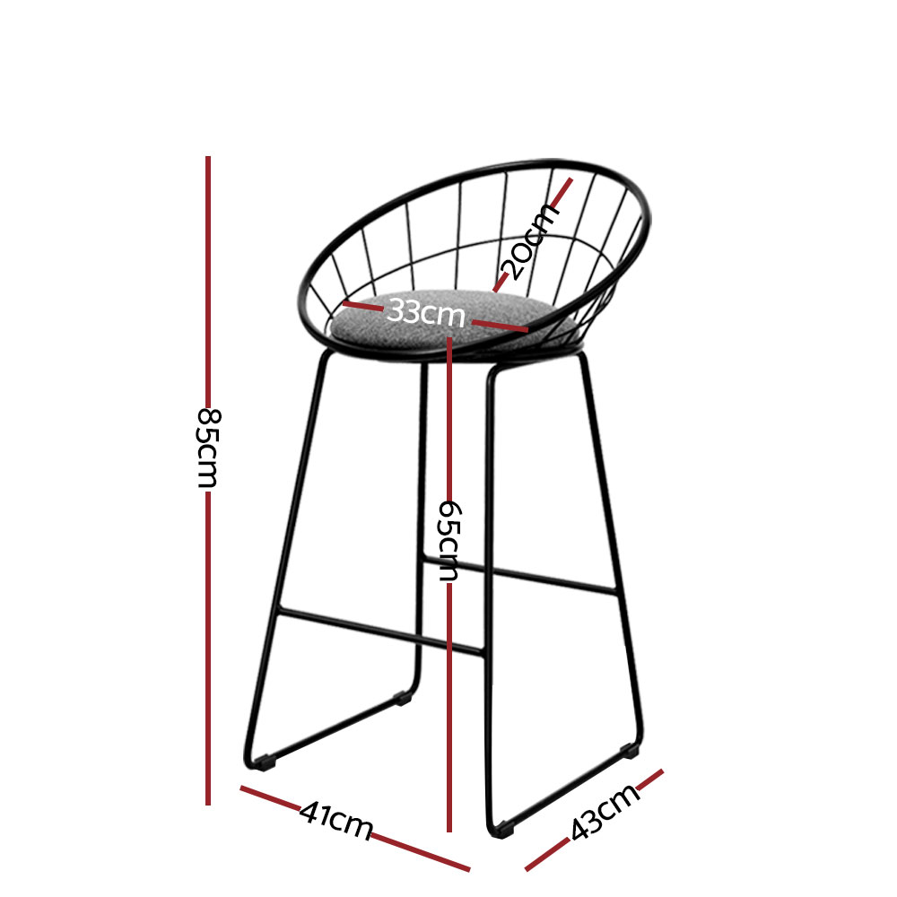 Artiss 4x Bar Stools Padded Seat Metal — image 2