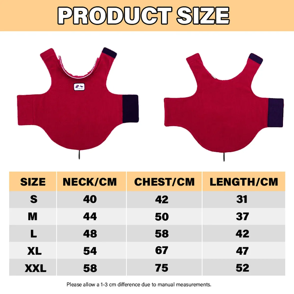 M Size Pet Dog Warm Coat Fleece Jacket Jumper Sweater Winter Puppy Vest Outfit - Yellow — image 4