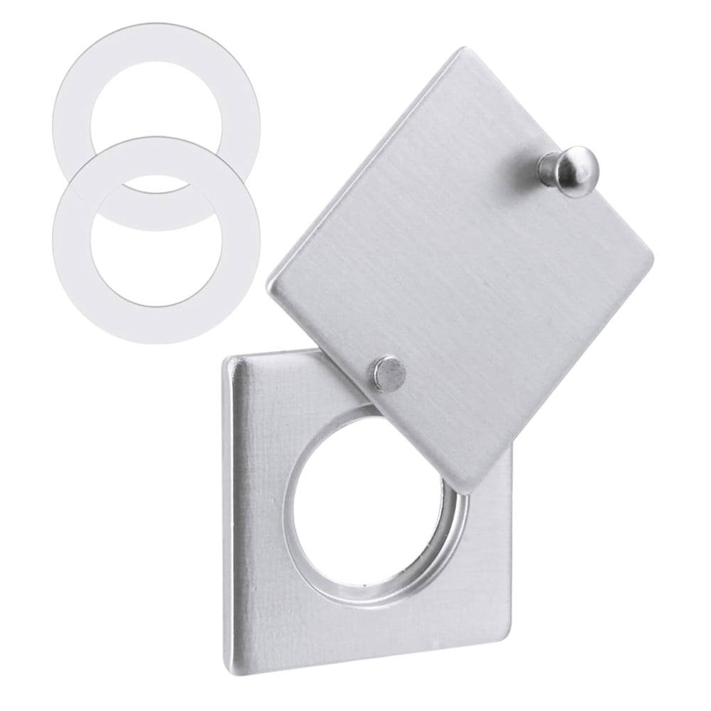 Square Peephole Cover Door Viewer Peephole Security Cap Kit Tape Install Brushed Smile Home Brushed โ image 4