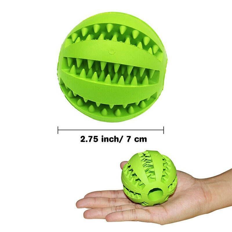 Dog Chew Toy Rubber Ball Treat Dispenser Dental Cleaning Training Play Ball - Dark Blue Spherical (Small) — image 4