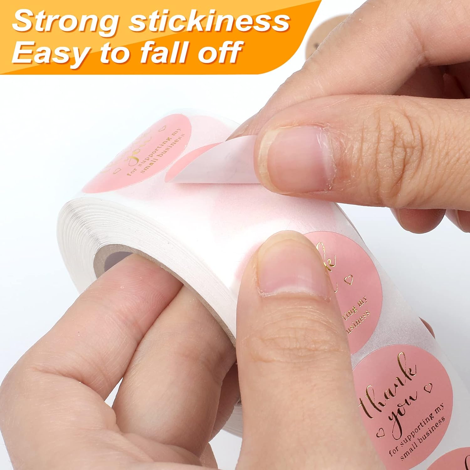 Thank You Round Stickers for Supporting My Small Business Adhesive Labels, 3-Color, 1inch (2000Pcs, 4 Rolls, Each roll 500Pcs) — image 4
