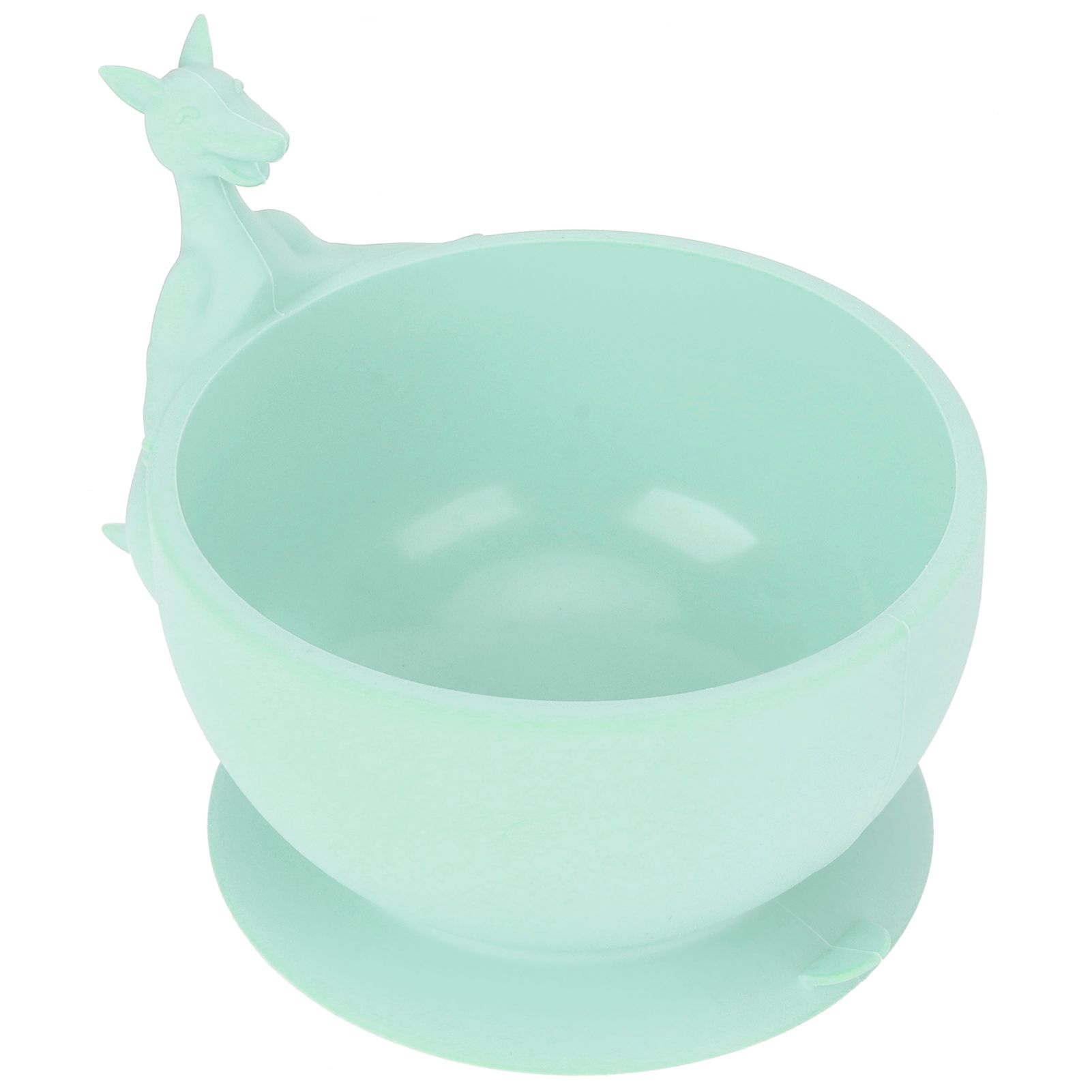 Cute Silicone Baby Feeding Bowl Spoon Set with Suction Base Non-Slip Tableware for InfantLight Green — image 6